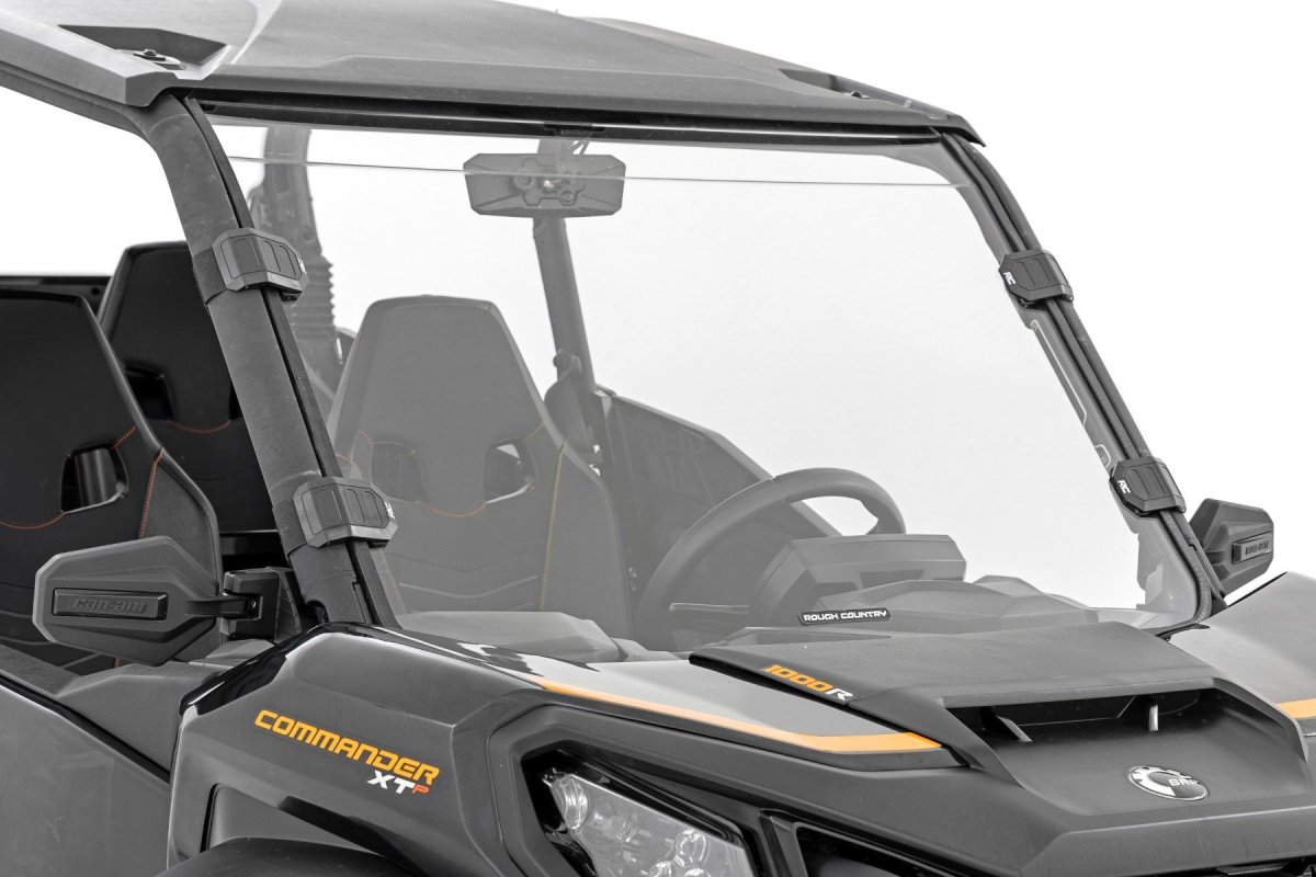 Can-Am Commander Max 1000R XT-P Full Windshield - Rough Country - Scratch Resistant - '22-'23